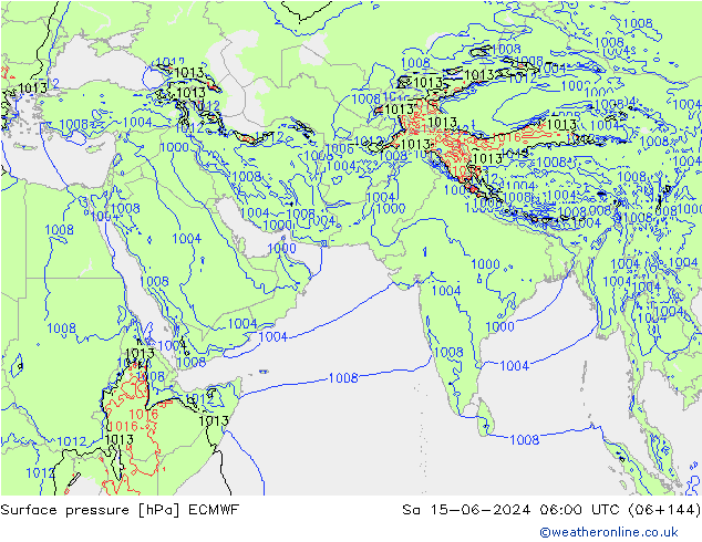 pressão do solo ECMWF Sáb 15.06.2024 06 UTC