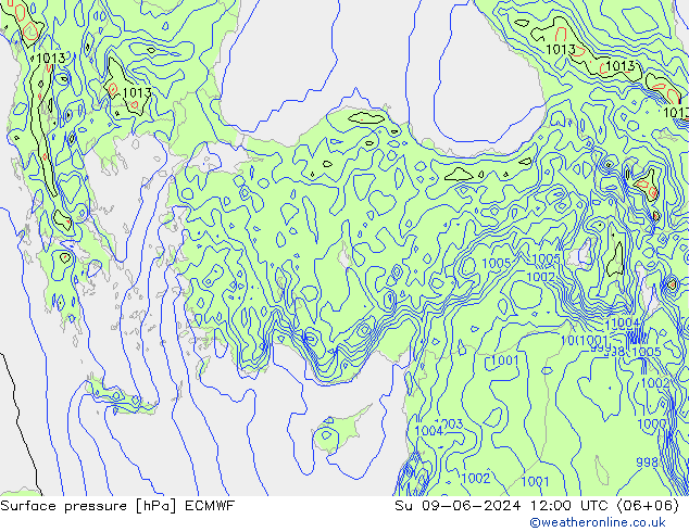 Yer basıncı ECMWF Paz 09.06.2024 12 UTC