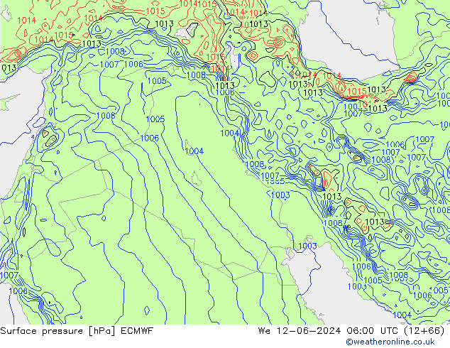 Yer basıncı ECMWF Çar 12.06.2024 06 UTC