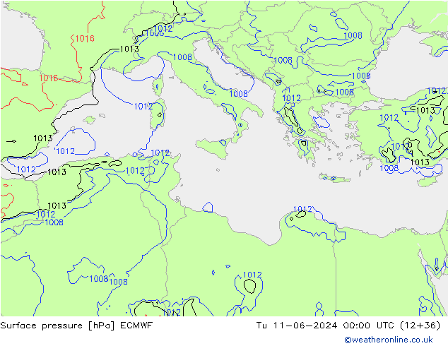 ciśnienie ECMWF wto. 11.06.2024 00 UTC