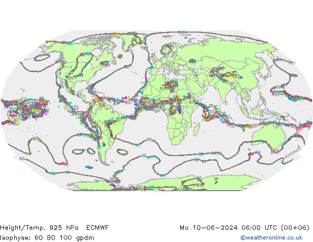 Height/Temp. 925 hPa ECMWF Mo 10.06.2024 06 UTC