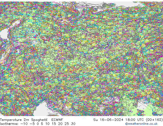 Temperature 2m Spaghetti ECMWF Ne 16.06.2024 18 UTC