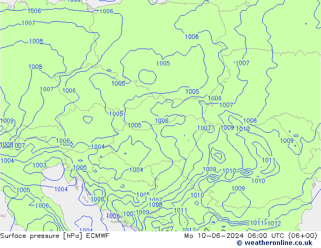 pression de l'air ECMWF lun 10.06.2024 06 UTC