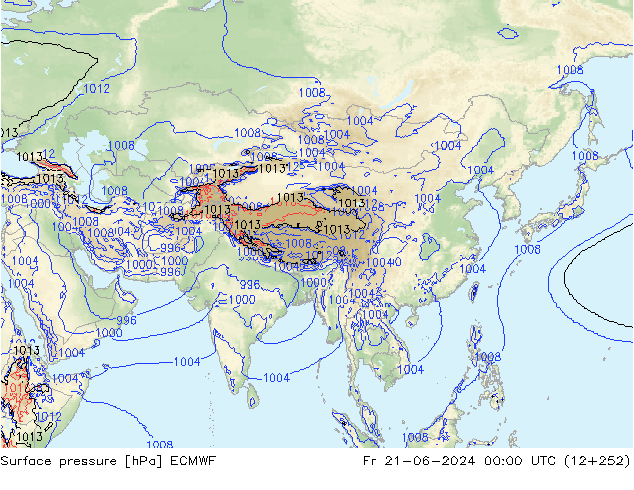 Yer basıncı ECMWF Cu 21.06.2024 00 UTC