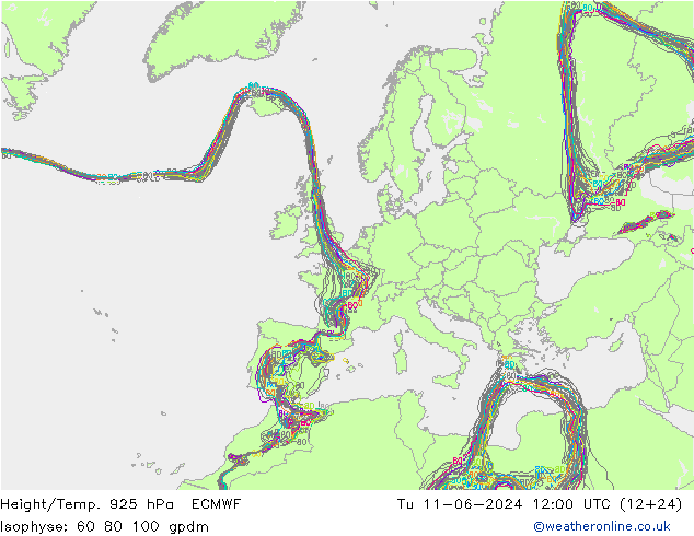 Height/Temp. 925 hPa ECMWF 星期二 11.06.2024 12 UTC