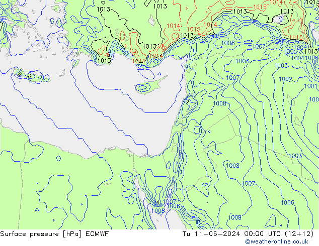 Bodendruck ECMWF Di 11.06.2024 00 UTC