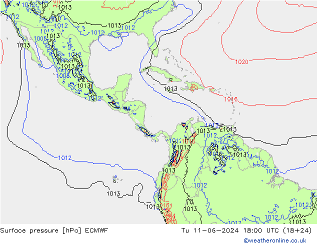 pression de l'air ECMWF mar 11.06.2024 18 UTC