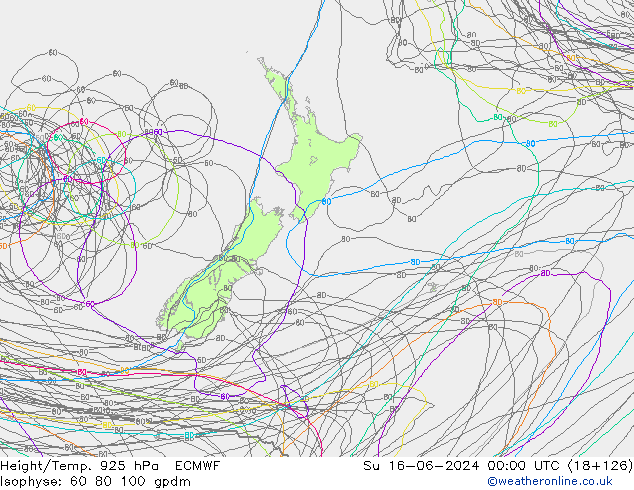 Height/Temp. 925 hPa ECMWF  16.06.2024 00 UTC