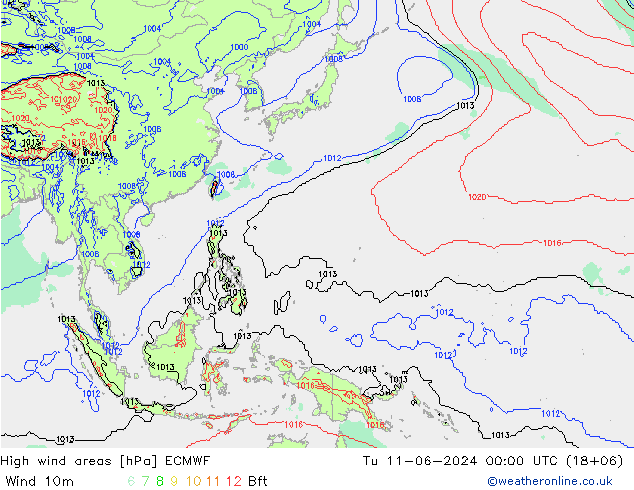 Sturmfelder ECMWF Di 11.06.2024 00 UTC