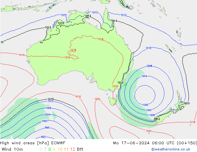 High wind areas ECMWF  17.06.2024 06 UTC