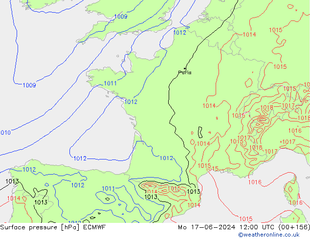 Yer basıncı ECMWF Pzt 17.06.2024 12 UTC