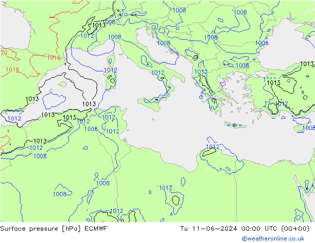 pression de l'air ECMWF mar 11.06.2024 00 UTC