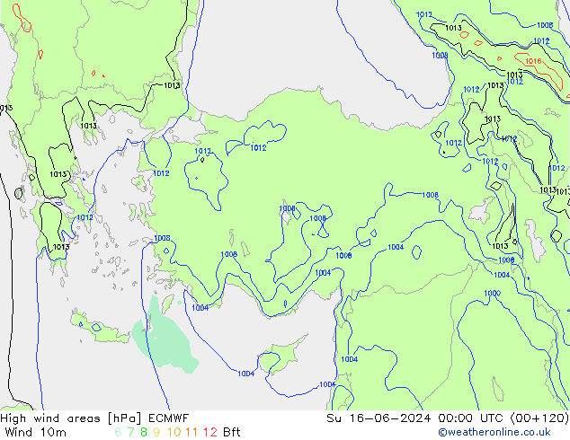 High wind areas ECMWF dim 16.06.2024 00 UTC