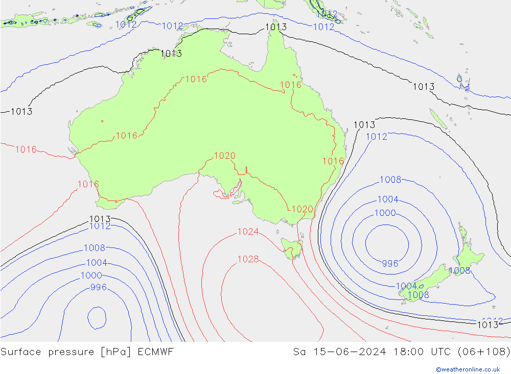 Yer basıncı ECMWF Cts 15.06.2024 18 UTC
