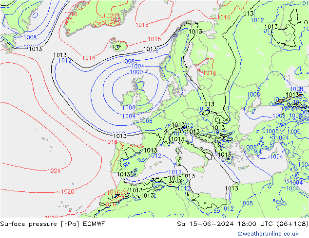 Yer basıncı ECMWF Cts 15.06.2024 18 UTC