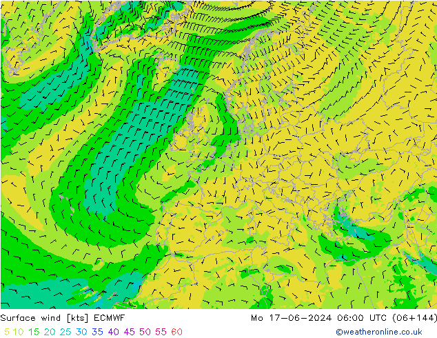 Bodenwind ECMWF Mo 17.06.2024 06 UTC