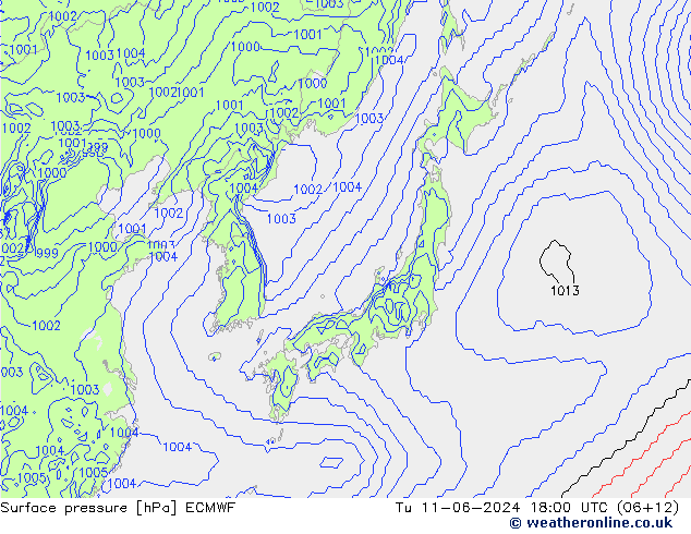 pression de l'air ECMWF mar 11.06.2024 18 UTC