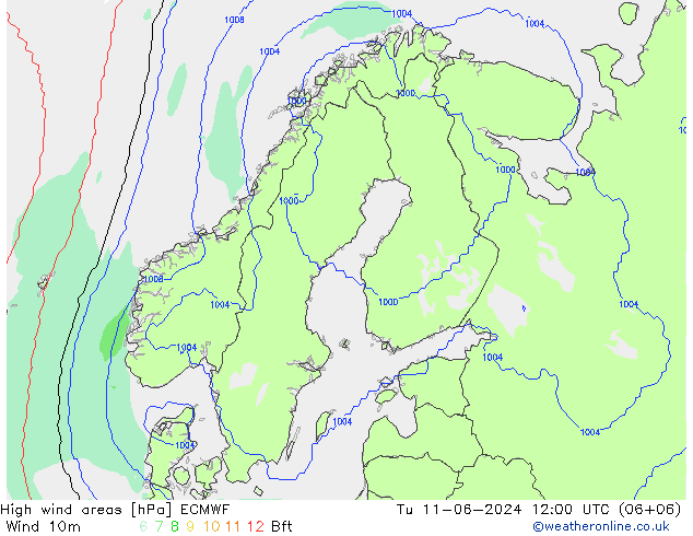 Sturmfelder ECMWF Di 11.06.2024 12 UTC