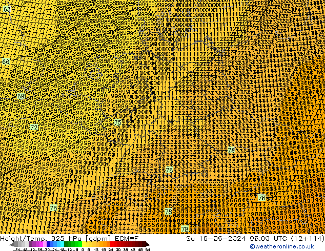 Height/Temp. 925 hPa ECMWF Su 16.06.2024 06 UTC