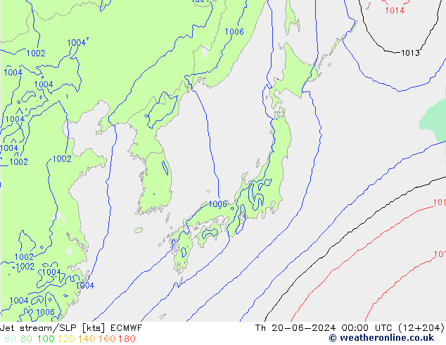 Straalstroom/SLP ECMWF do 20.06.2024 00 UTC