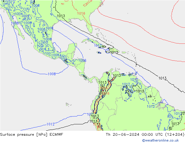 Yer basıncı ECMWF Per 20.06.2024 00 UTC