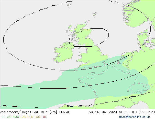 Courant-jet ECMWF dim 16.06.2024 00 UTC