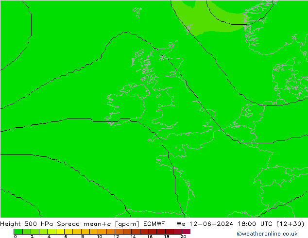 Height 500 hPa Spread ECMWF Qua 12.06.2024 18 UTC