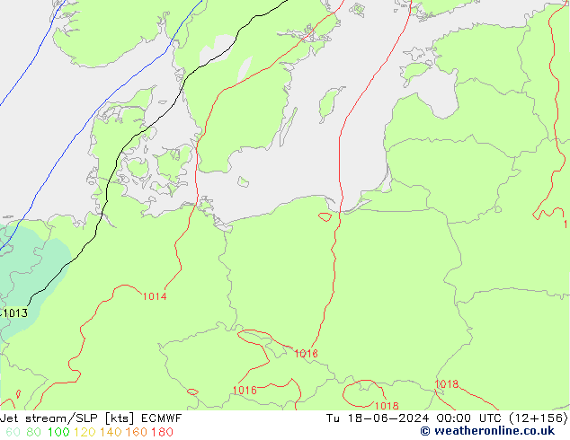 джет/приземное давление ECMWF вт 18.06.2024 00 UTC
