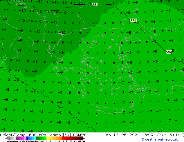 Geop./Temp. 500 hPa ECMWF lun 17.06.2024 18 UTC