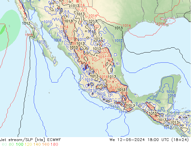 Courant-jet ECMWF mer 12.06.2024 18 UTC