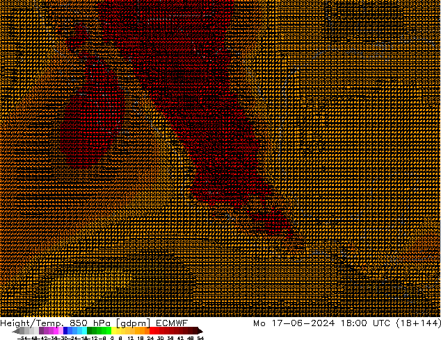 Height/Temp. 850 гПа ECMWF пн 17.06.2024 18 UTC
