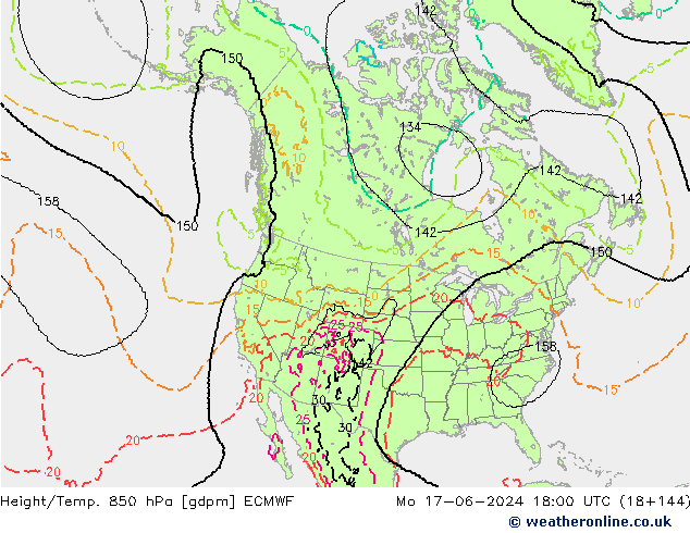 Hoogte/Temp. 850 hPa ECMWF ma 17.06.2024 18 UTC