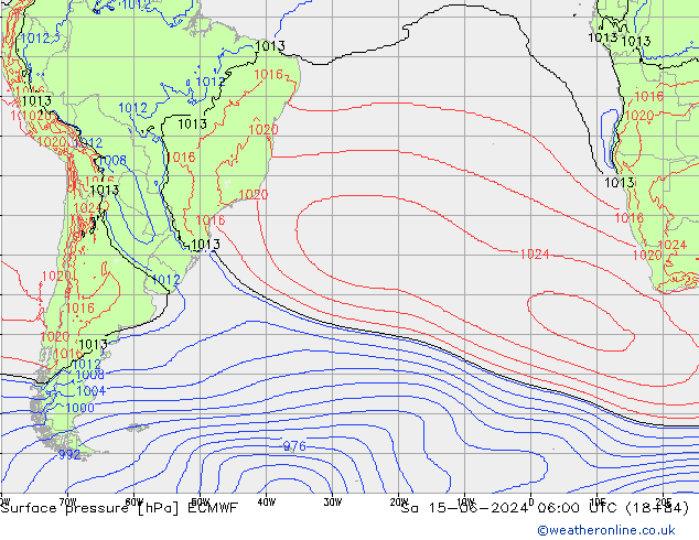 ciśnienie ECMWF so. 15.06.2024 06 UTC