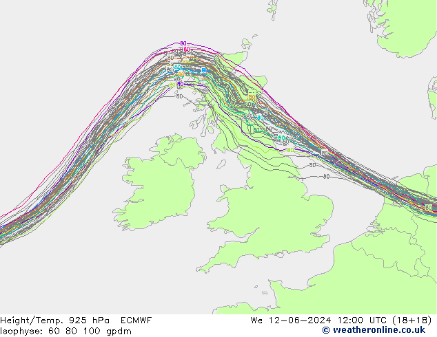 Height/Temp. 925 hPa ECMWF We 12.06.2024 12 UTC