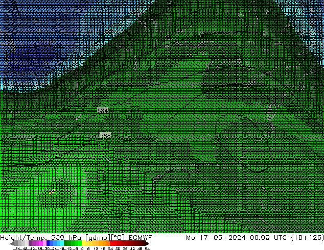 Yükseklik/Sıc. 500 hPa ECMWF Pzt 17.06.2024 00 UTC