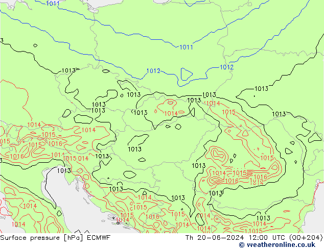 pressão do solo ECMWF Qui 20.06.2024 12 UTC