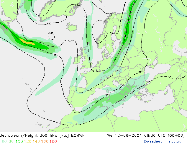 高速氣流 ECMWF 星期三 12.06.2024 06 UTC