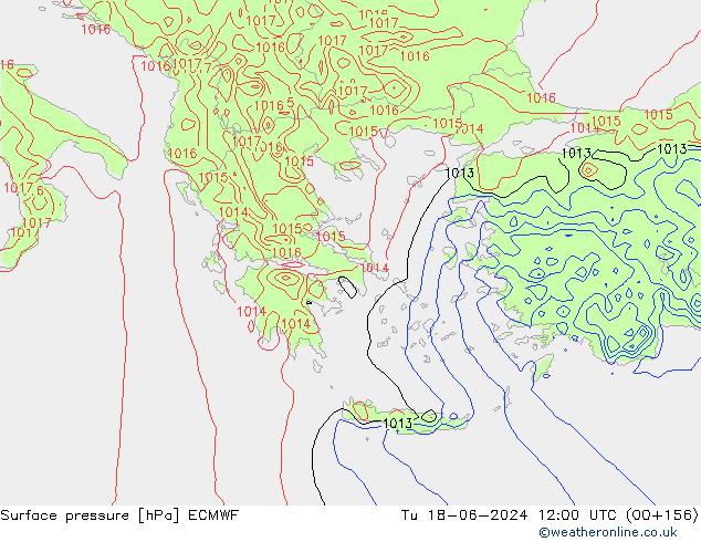 приземное давление ECMWF вт 18.06.2024 12 UTC