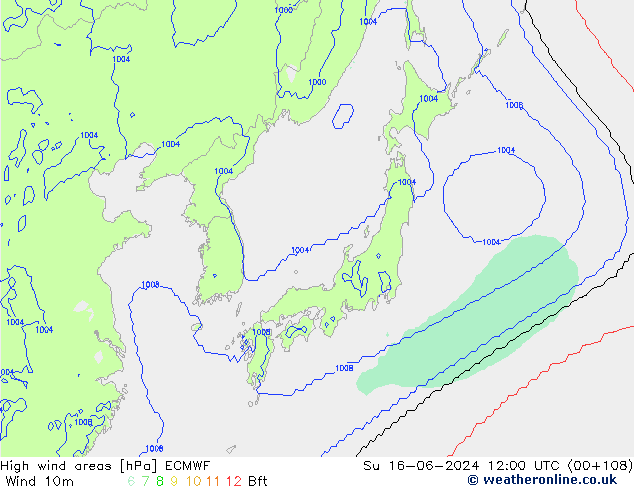 High wind areas ECMWF Su 16.06.2024 12 UTC