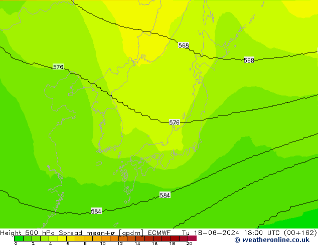 Height 500 hPa Spread ECMWF Di 18.06.2024 18 UTC