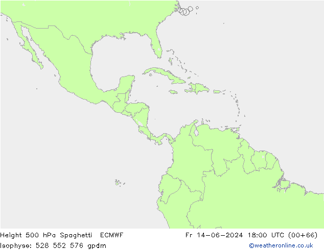 Height 500 hPa Spaghetti ECMWF Fr 14.06.2024 18 UTC