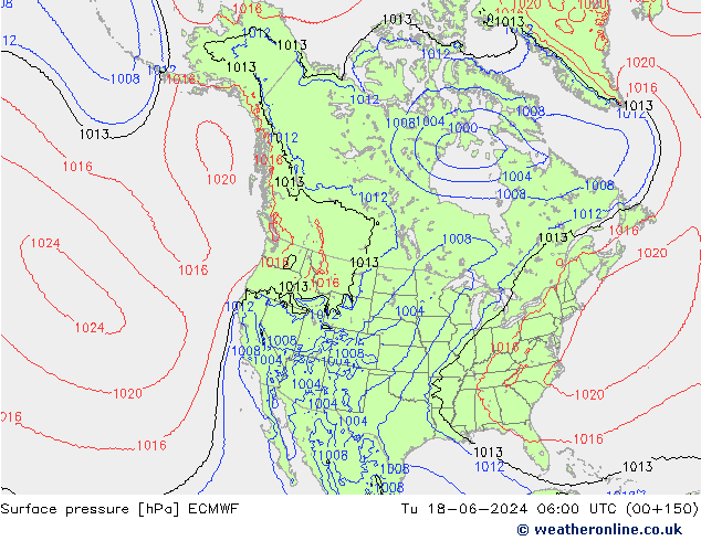 Surface pressure ECMWF Tu 18.06.2024 06 UTC