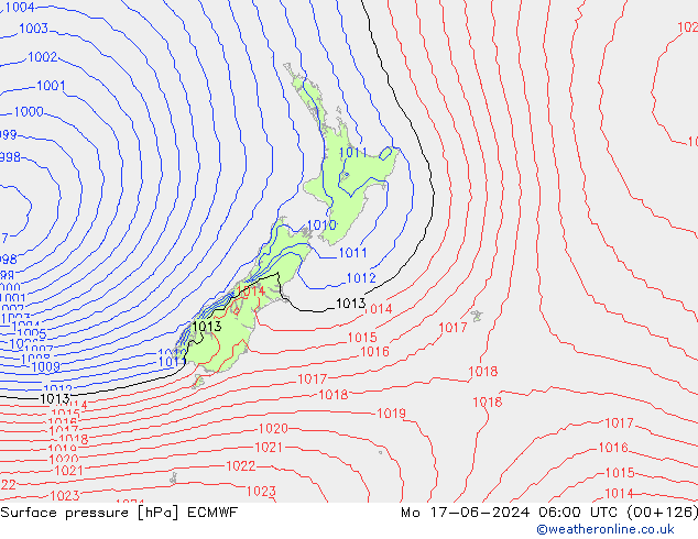 Luchtdruk (Grond) ECMWF ma 17.06.2024 06 UTC