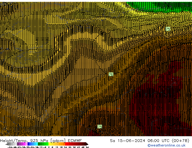 Height/Temp. 925 hPa ECMWF Sa 15.06.2024 06 UTC