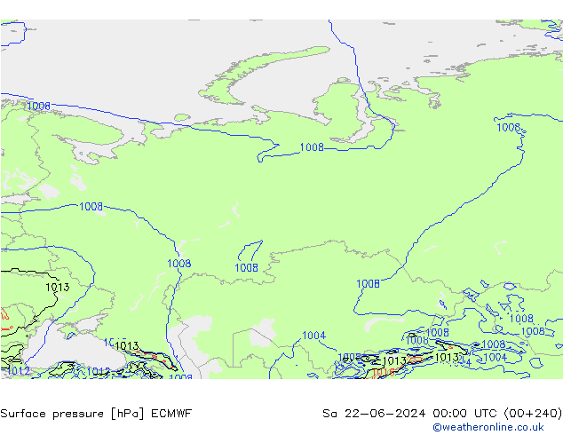 приземное давление ECMWF сб 22.06.2024 00 UTC