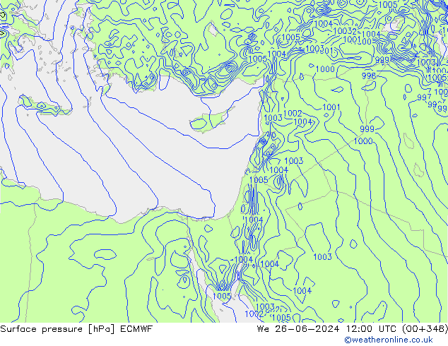 Yer basıncı ECMWF Çar 26.06.2024 12 UTC