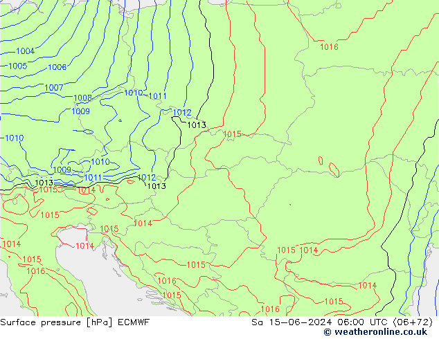 Yer basıncı ECMWF Cts 15.06.2024 06 UTC