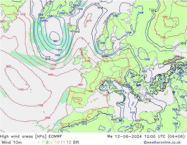 Sturmfelder ECMWF Mi 12.06.2024 12 UTC