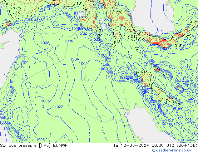 Luchtdruk (Grond) ECMWF di 18.06.2024 00 UTC