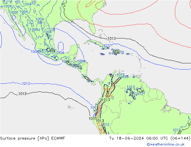 Pressione al suolo ECMWF mar 18.06.2024 06 UTC